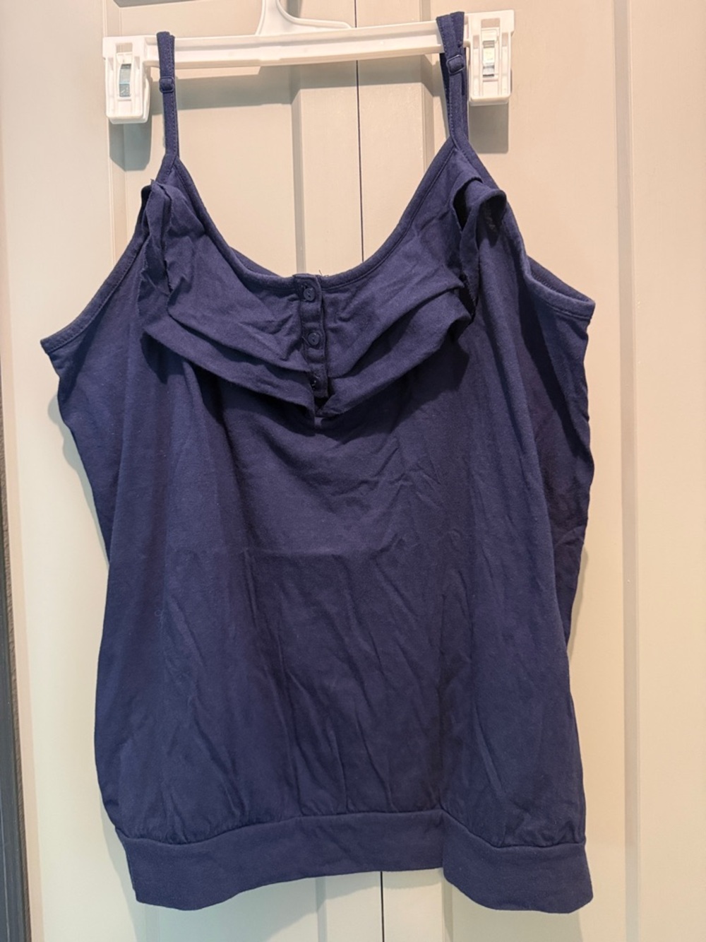 Women’s Navy Blue Ruffle-Front Camisole Tank Top